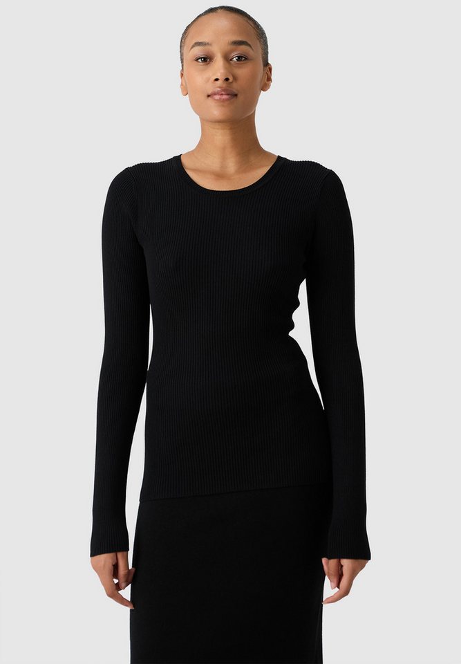 Les Lunes Langarmshirt Evii Rundhals, normale Länge, schlanke Passform, mittelschwerer Strick von Les Lunes