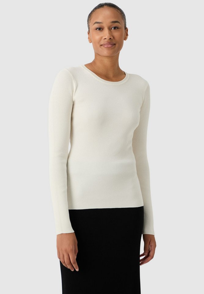 Les Lunes Langarmshirt Evii Rundhals, normale Länge, schlanke Passform, mittelschwerer Strick von Les Lunes