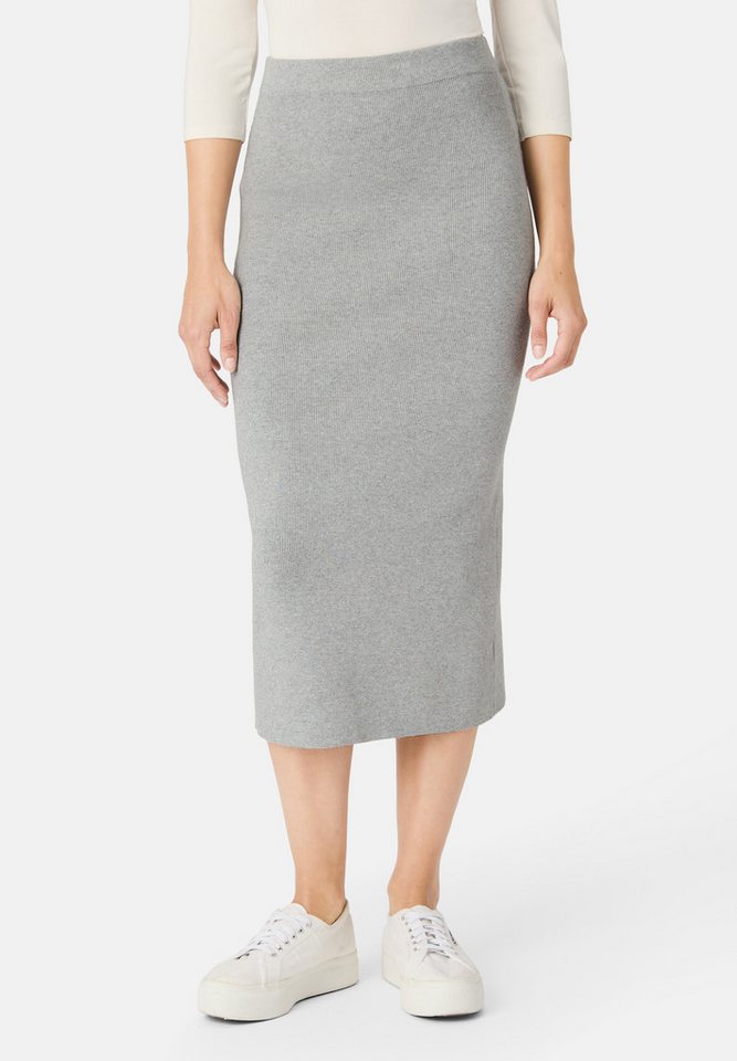 Les Lunes Sommerrock KATIIE Skirt Fine Knit Midi Rib Feinripp, Midi, Bleistiftrock, Gehschlitz, Elastischer Bund von Les Lunes