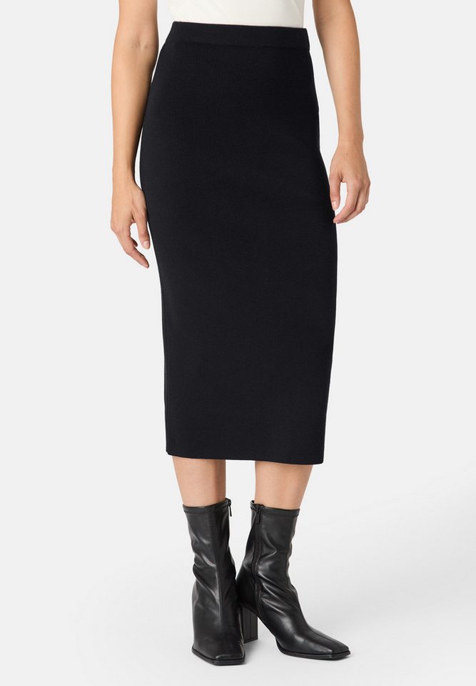 Les Lunes Sommerrock KATIIE Skirt Fine Knit Midi Rib Feinripp, Midi, Bleistiftrock, Gehschlitz, Elastischer Bund von Les Lunes