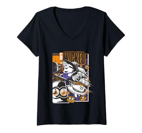 Damen Das sind die Halloween-Merch-Designs von Wicked Minions T-Shirt mit V-Ausschnitt Damen Das sind die Halloween-Merch-Designs von Wicked Minions T-Shirt mit V-Ausschnitt von Les Minions