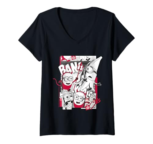 Damen Minions Halloween Merch Designs Banane T-Shirt mit V-Ausschnitt Damen Minions Halloween Merch Designs Banane T-Shirt mit V-Ausschnitt von Les Minions