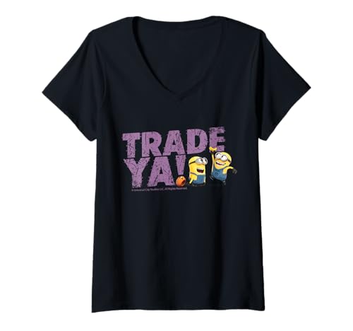 Damen Trade Ya Minions Halloween-Merchandise-Designs T-Shirt mit V-Ausschnitt Damen Trade Ya Minions Halloween-Merchandise-Designs T-Shirt mit V-Ausschnitt von Les Minions