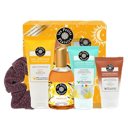 Les Petits Plaisirs Duftset, Vanille, Eau de Toilette für Damen, Duschgel, Handcreme, hergestellt in Frankreich, Flasche mit 110 ml Les Petits Plaisirs Duftset, Vanille, Eau de Toilette für Damen, Duschgel, Handcreme, hergestellt in Frankreich, Flasche mit 110 ml von Les Petits Plaisirs