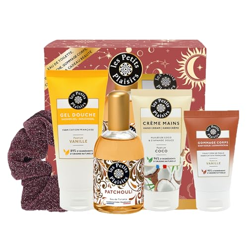 Les Petits Plaisirs - Parfum-Set Patchouli, Eau de Toilette für Damen, Duschgel, Handcreme, Made in France, Flasche 110 ml Les Petits Plaisirs - Parfum-Set Patchouli, Eau de Toilette für Damen, Duschgel, Handcreme, Made in France, Flasche 110 ml von Les Petits Plaisirs