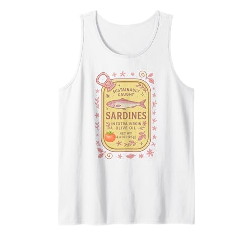 Sardine Tinned Fish Retro Vintage Coastal Girl Ocean Summer Tank Top von Les Sardines Fisherman Aesthetic Mediterranean