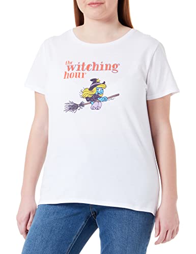 Les Schtroumpfs Damen Wosmurfts016 T-Shirt, weiß, M von Les Schtroumpfs