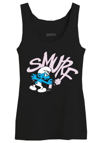 The Smurfs Damen wosmurftk001 Tanktop, Schwarz, Small von The Smurfs