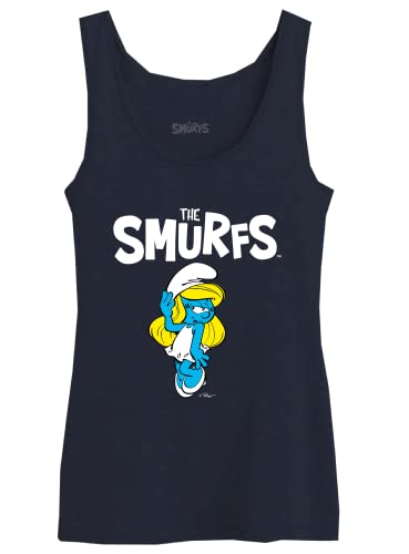 Les Schtroumpfs Damen wosmurftk002 Tanktop, Marineblau, XXL von Les Schtroumpfs