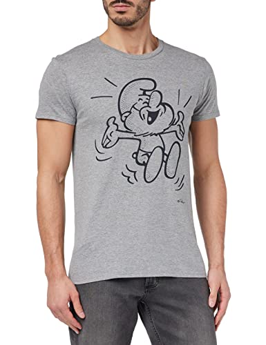 Les Schtroumpfs Herren Mesmurfts009 T-Shirt, Grau meliert, L von Les Schtroumpfs