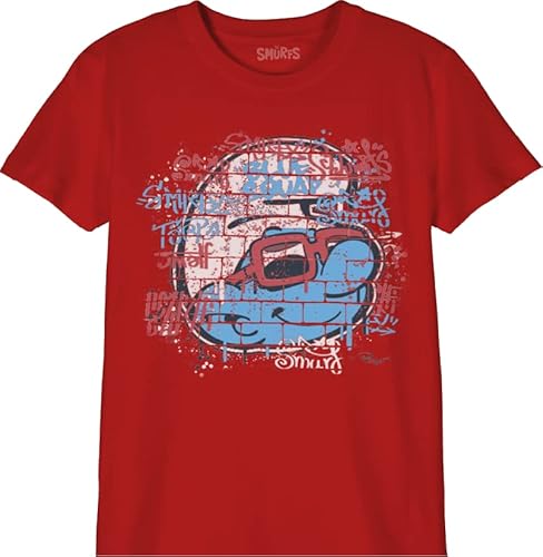 Les Schtroumpfs Jungen Bosmurfts007 T-Shirt, rot, 12 Jahre von Les Schtroumpfs