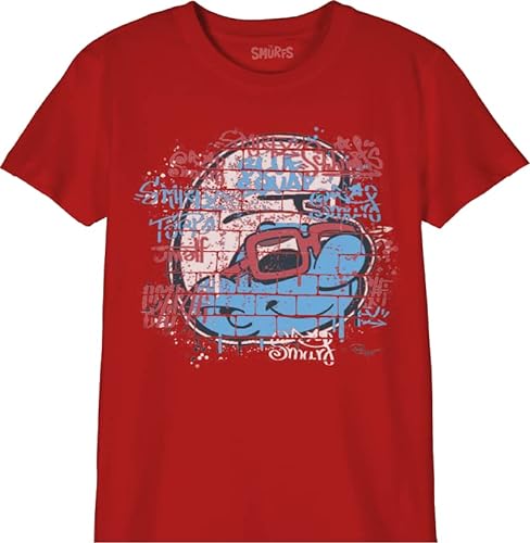 Les Schtroumpfs Jungen Bosmurfts007 T-Shirt, rot, 14 Jahre von Les Schtroumpfs