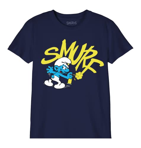 Les Schtroumpfs Jungen Bosmurfts014 T-Shirt, Marineblau, 10 Jahre von Les Schtroumpfs