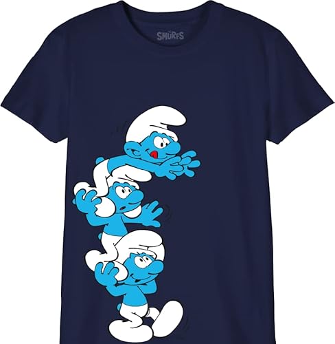 Les Schtroumpfs Jungen Bosmurfts015 T-Shirt, Marineblau, 12 Jahre von Les Schtroumpfs