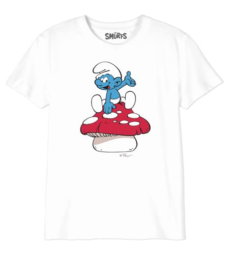 Les Schtroumpfs Jungen Bosmurfts026 T-Shirt, weiß, 10 Jahre von Les Schtroumpfs