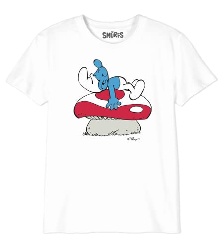 Les Schtroumpfs Jungen Bosmurfts029 T-Shirt, weiß, 8 Jahre von Les Schtroumpfs
