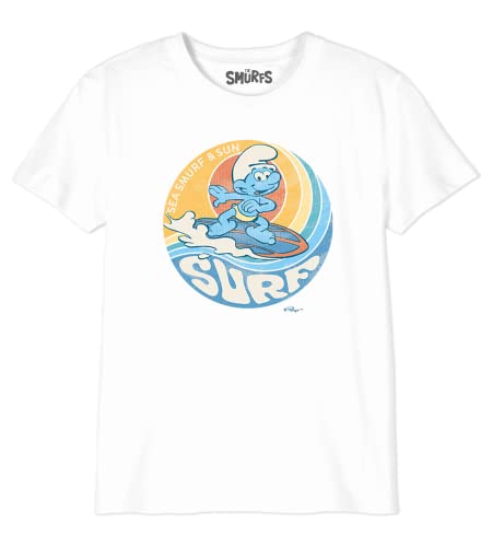 Les Schtroumpfs Jungen Bosmurfts035 T-Shirt, weiß, 6 Jahre von Les Schtroumpfs