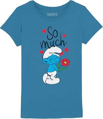 Les Schtroumpfs Mädchen Gismurfts006 T-Shirt, Aqua, 10 Jahre von Les Schtroumpfs