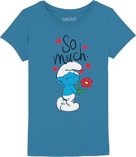 Les Schtroumpfs Mädchen Gismurfts006 T-Shirt, Aqua, 12 Jahre von Les Schtroumpfs