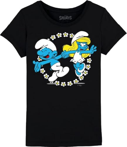 Les Schtroumpfs Mädchen Gismurfts009 T-Shirt, Schwarz, 8 Jahre von Les Schtroumpfs