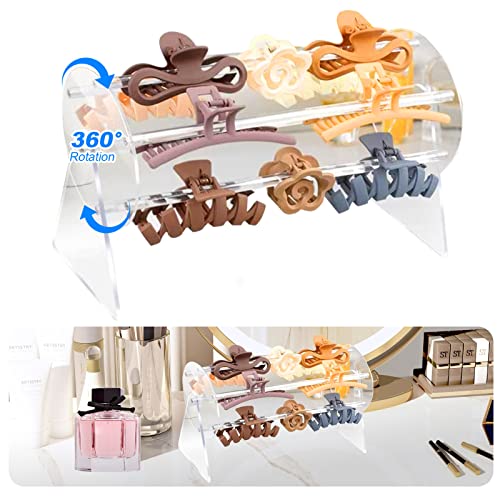 Haarspangen Halter, 360° Drehung Haarspangen Organizer Acryl Haarklammer Organizer Drehbar Claw Clip Organizer Haarspangen Aufbewahrung, für Frauen und Mädchen Wohnzimmer, Geschäft, Schlafzimmer von Les-Theresa