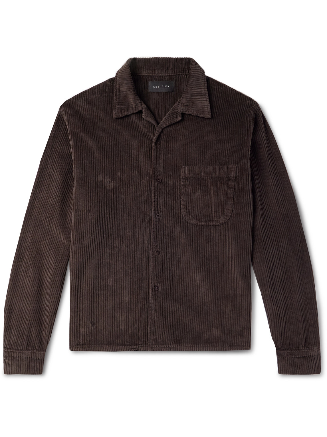 Les Tien - Camp-Collar Garment-Dyed Cotton-Corduroy Shirt - Men - Brown - M Les Tien - Camp-Collar Garment-Dyed Cotton-Corduroy Shirt - Men - Brown - M von Les Tien