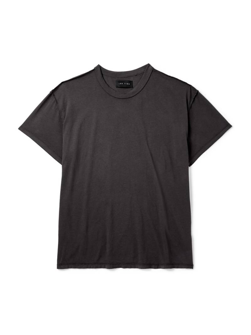 Les Tien - Inside Out Garment-Dyed Combed Cotton-Jersey T-Shirt - Men - Gray - L von Les Tien