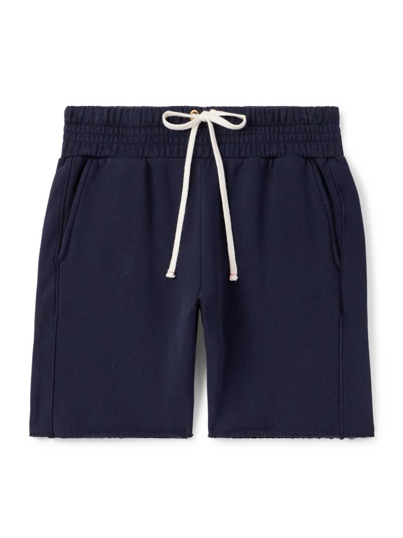 Les Tien - Straight-Leg Garment-Dyed Cotton-Jersey Drawstring Shorts - Men - Blue - L von Les Tien