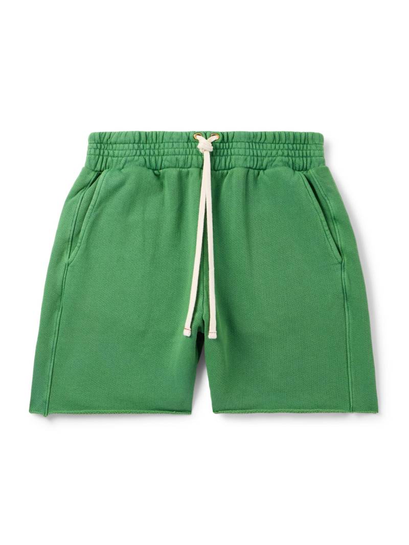 Les Tien - Yacht Straight-Leg Garment-Dyed Cotton-Jersey Drawstring Shorts - Men - Green - M von Les Tien