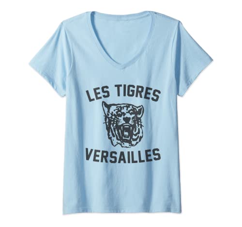 Damen Les Tigres Versailles Frankreich Französische Tigers Trendy Design T-Shirt mit V-Ausschnitt Damen Les Tigres Versailles Frankreich Französische Tigers Trendy Design T-Shirt mit V-Ausschnitt von Les Tigres Versailles Women Girl Tiger Sweater