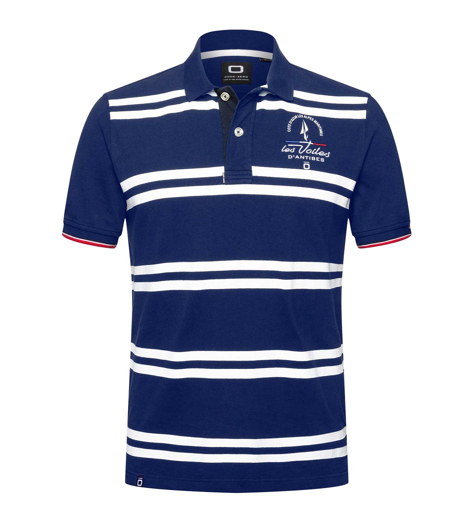 Poloshirt Herren Voiles d'Antibes Grande Voile blau S Les Voiles d'Antibes von Les Voiles d'Antibes