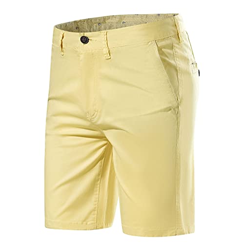 Les umes Shorts Klassische Bermuda Chino Herren Stretch Bequem Ohne Kneifen Angepasster Schnitt Shorts Sho001Ye36 von Les umes