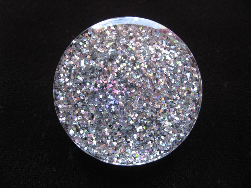 Verstellbarer Unisex-Ring Mit Silbernem Glitzer in Harz, Verschiedene Formen, Einzigartige Kreationen von LesBijouxDesZotonis