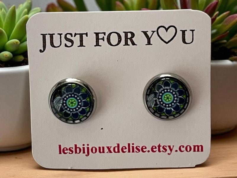 1 Paar Mandala-Lotus-Yoga-Ohrstecker | Bo50 1 Paar Mandala-Lotus-Yoga-Ohrstecker | Bo50 von LesBijouxdElise