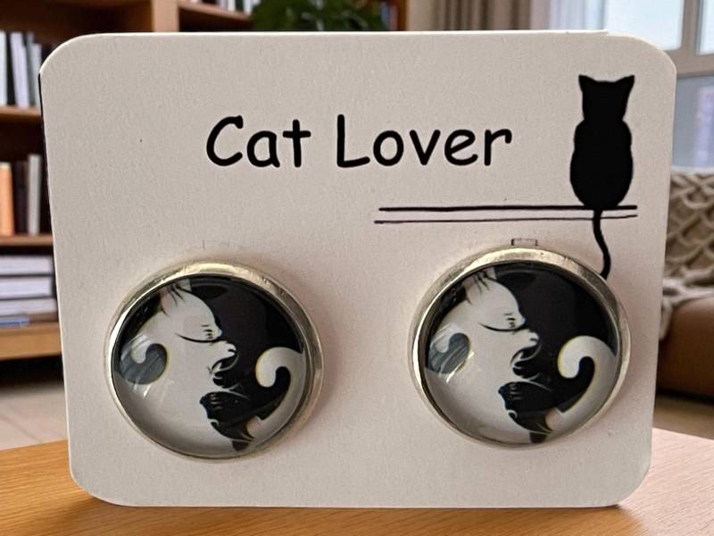 1 Paar Yin-Yang-Katzen-Ohrstecker - 16 Mm | Bo51 1 Paar Yin-Yang-Katzen-Ohrstecker - 16 Mm | Bo51 von LesBijouxdElise