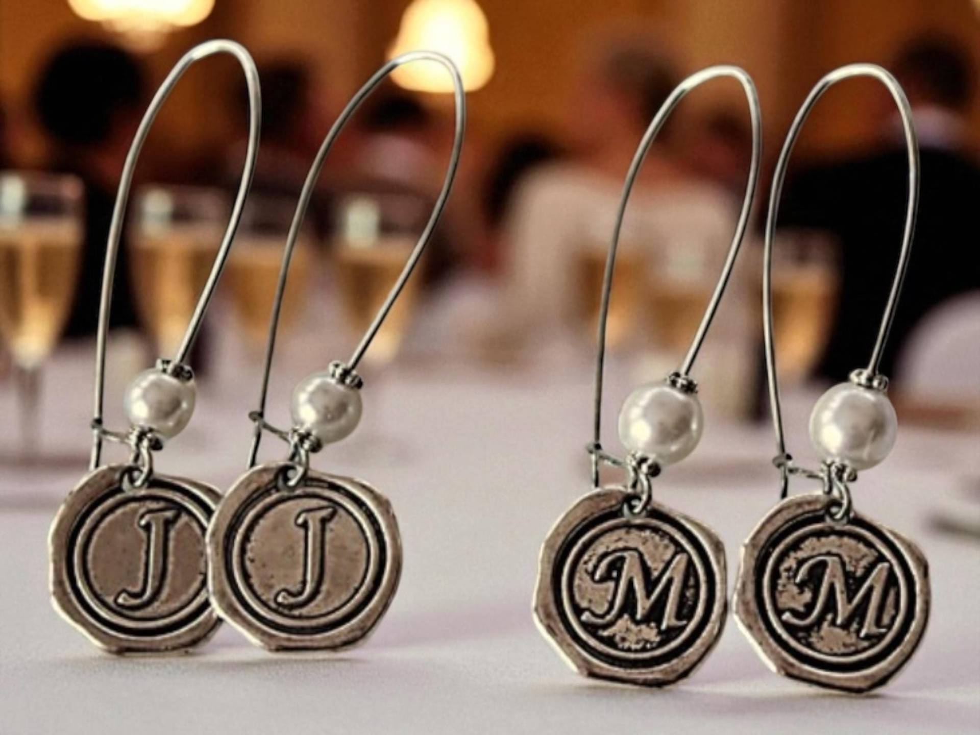 Antike Silber Initial Ohrringe Initialen Stempel Antike Silber Initial Ohrringe Initialen Stempel von LesBijouxdElise