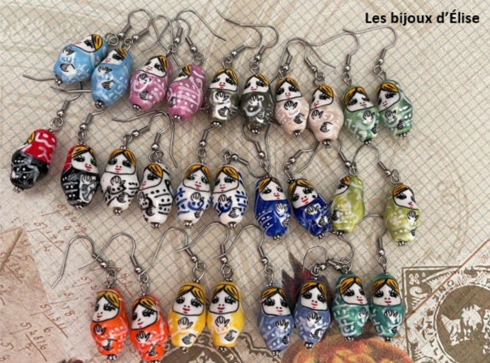 Matroschka-Ohrringe Mit Haken Aus Edelstahl Für Mutter Und Tochter | Bo115 Matroschka-Ohrringe Mit Haken Aus Edelstahl Für Mutter Und Tochter | Bo115 von LesBijouxdElise