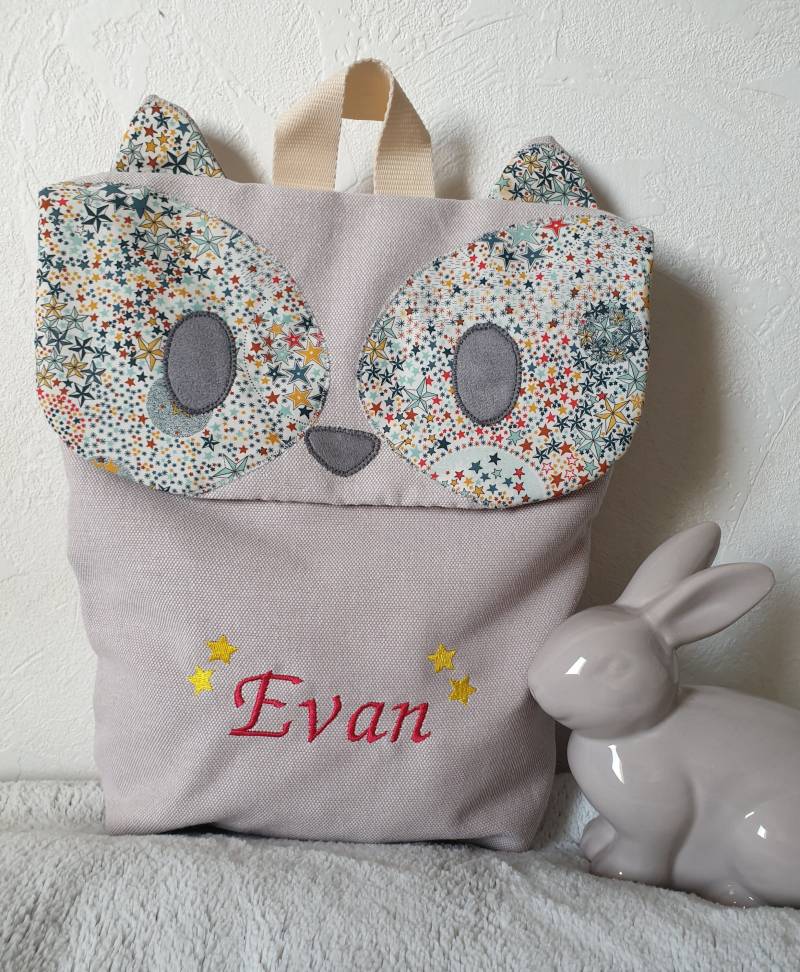 Liberty Adelajda Kinder-Waschbär-Rucksack - Anpassbar Mit Dem Vornamen Ihres Kleinen von LesCreasdeSo