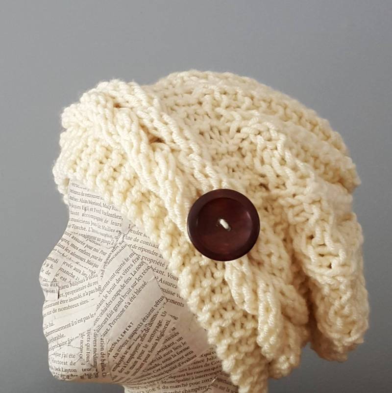 Wintermütze Damenmütze Mütze Für Sie Longmütze Long Hat Elfenbein Off-White Frauen Teens Geschenkidee 70681 von LesCreationsManon