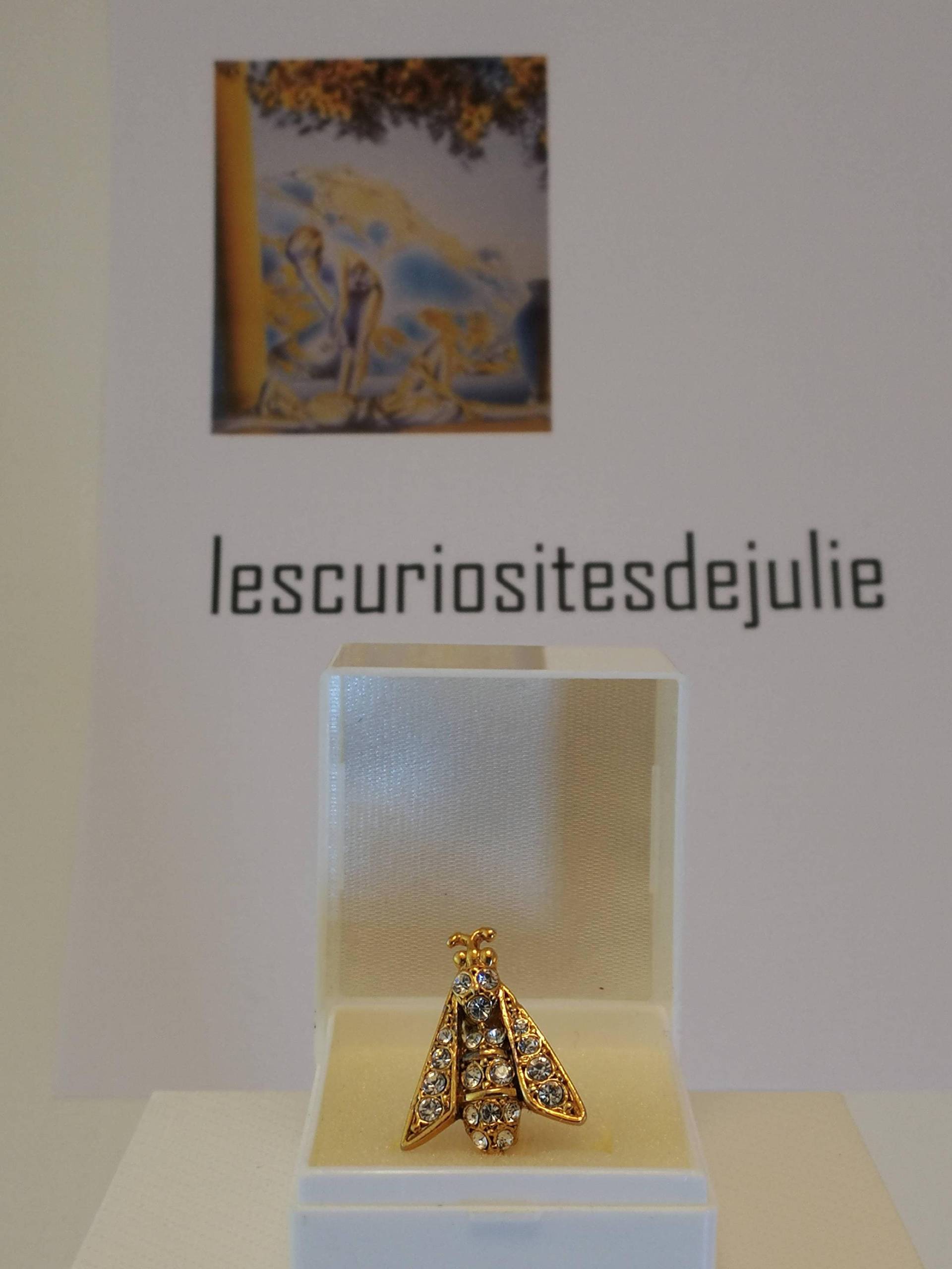 Vintage Bienenbrosche Aus Gold Und Glänzendem Metall/Valentinstag Schmuck von LesCuriositesDeJulie