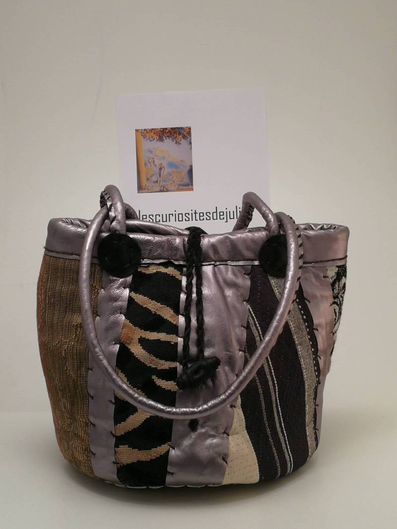 Wunderschöner Und Einzigartiger Handgefertigter Einkaufskorb/Weidenkorb-Kreation Einkaufstasche Raffia-Stroh Leder Stoffe von LesCuriositesDeJulie