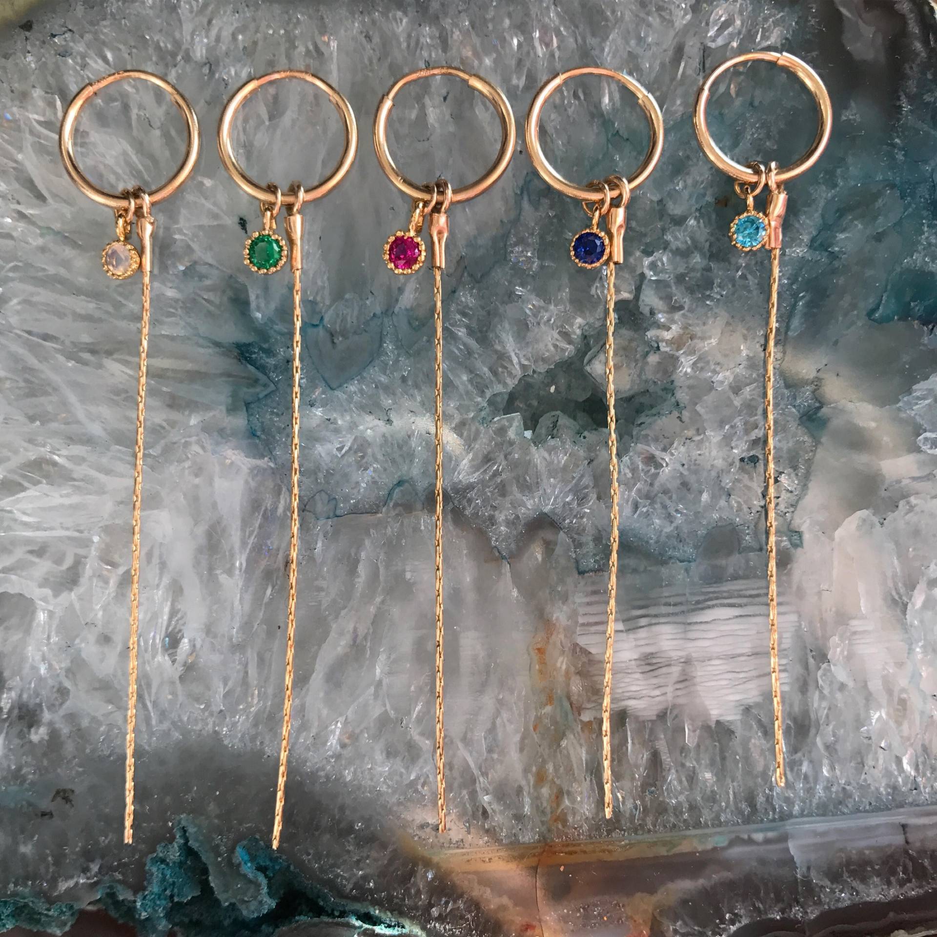 Gold Creolen - Kette Mit Anhänger Gefüllt Schlangenkette Gold Creolen - Kette Mit Anhänger Gefüllt Schlangenkette von LesDeuxjewelry