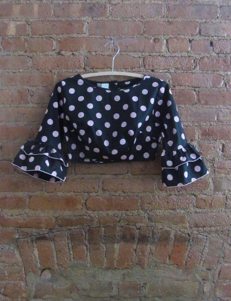 1960Er Jahre Pünktchen-Crop-Top | 60Er 70Er Retro Groovy Mod Dee-Groovy von LesFemmesVintageNYC