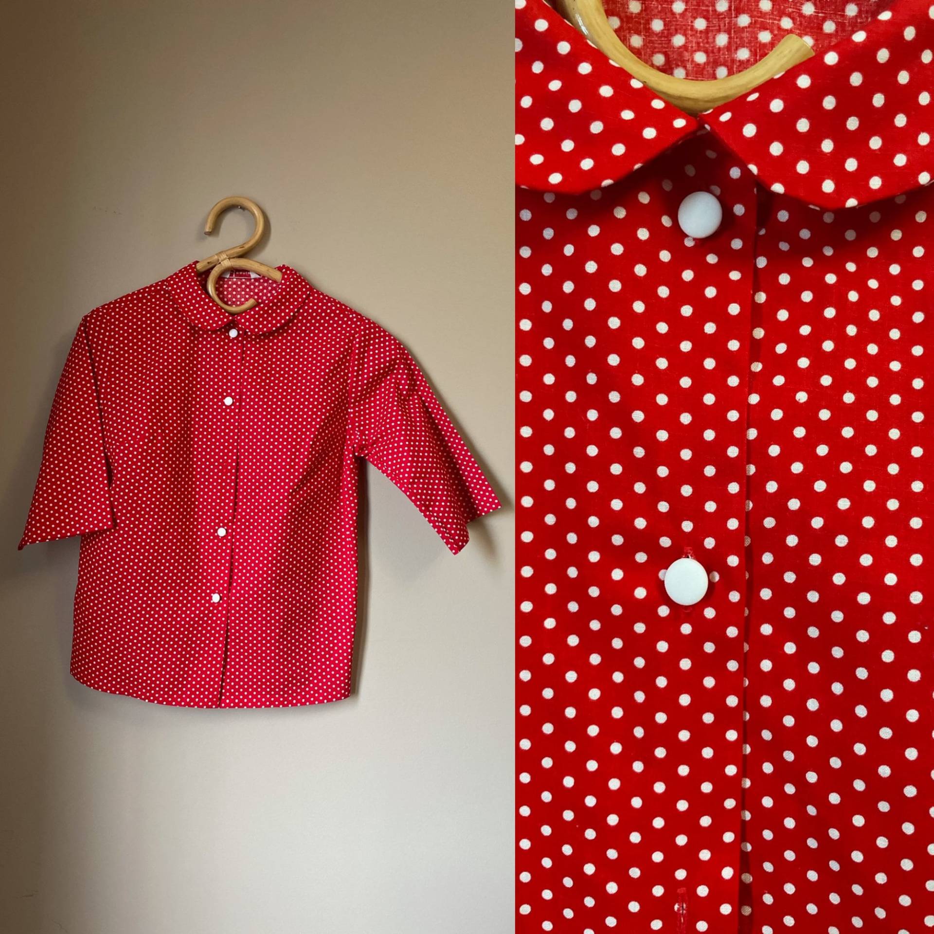 1960Er Polka Dot Shirt von LesFemmesVintageNYC