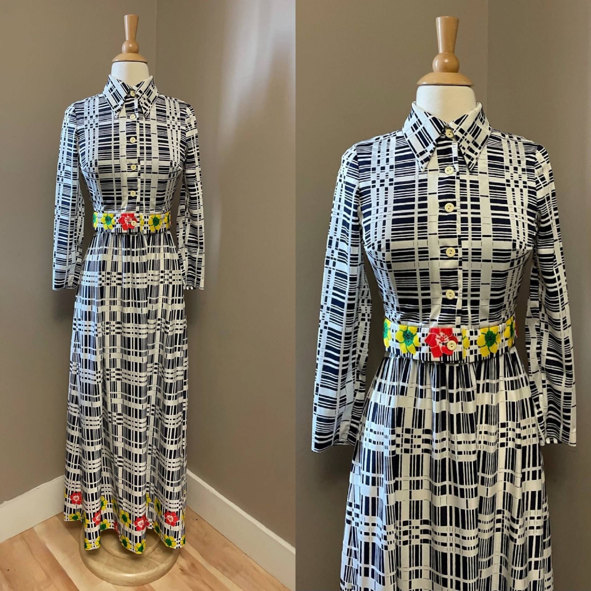 1970Er Jahre 2Teiliges Maxikleid Outfit | 70Er Retro Groovy Mod von LesFemmesVintageNYC