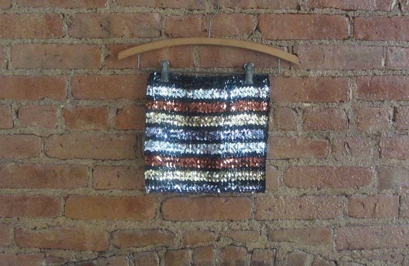 1970Er Jahre Metallic Pailletten Disco Tube Top | 70Er Glam Rock Studio 54 Boogie Wunderland von LesFemmesVintageNYC