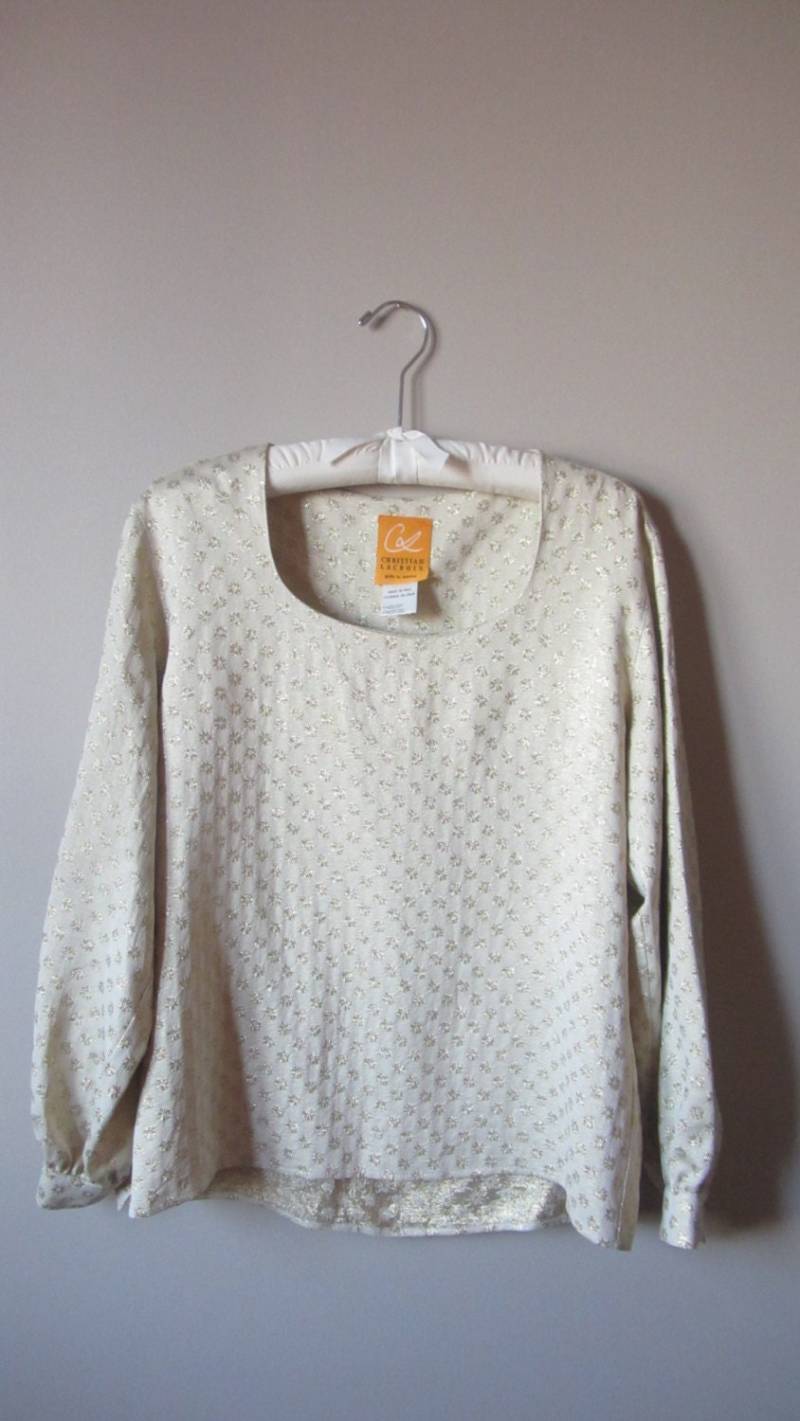 1990Er Jahre Christian Lacroix Bluse Champagnergold | 90Er High Fashion Designer M Bis L Françoise von LesFemmesVintageNYC