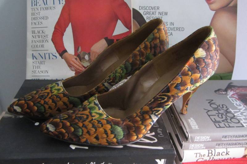 50Er Jahre Seide Stiletto Absätze | 60Er Mid Century Mcm Old Hollywood von LesFemmesVintageNYC