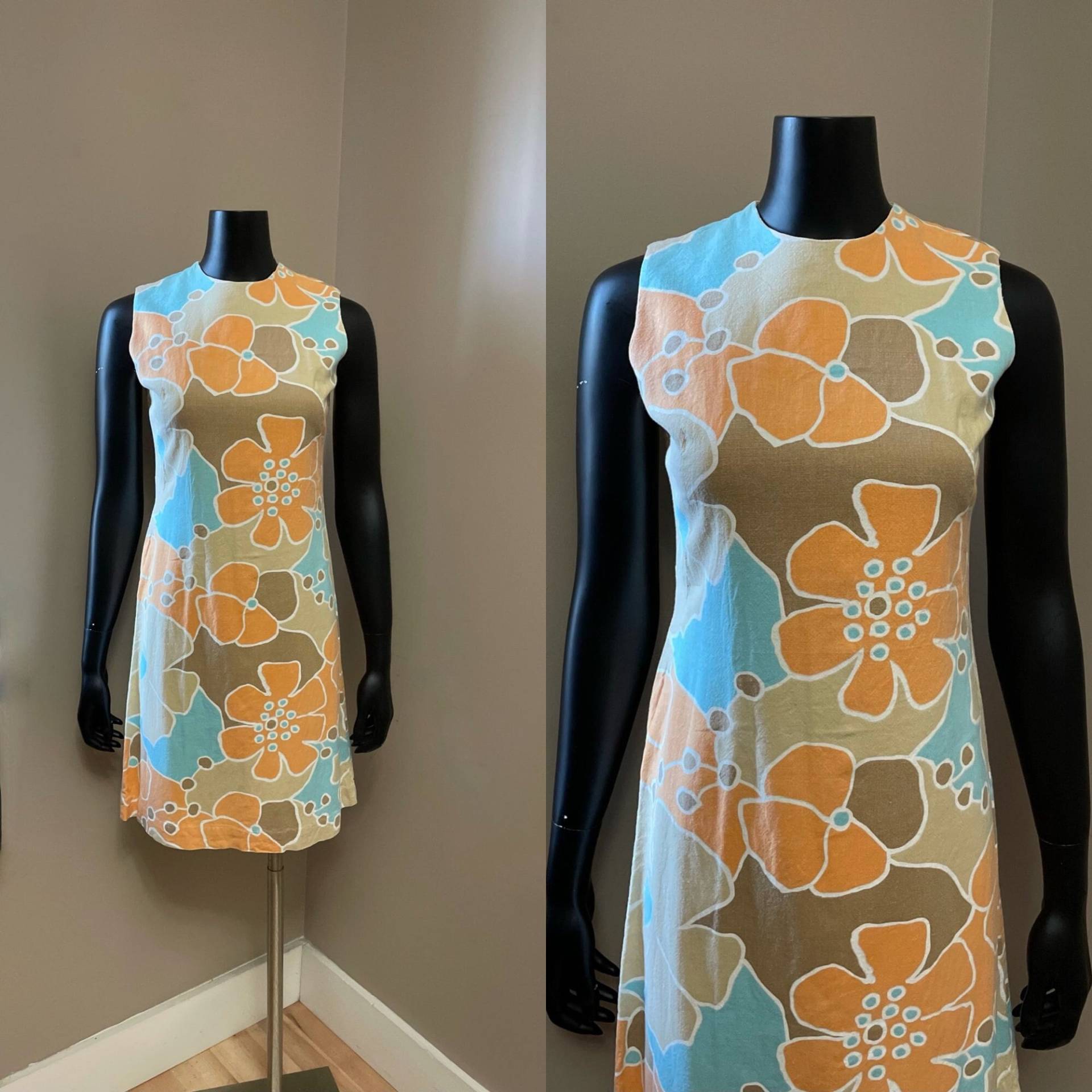 60Er Jahre Flower Power Kleid | Mod California Resort von LesFemmesVintageNYC