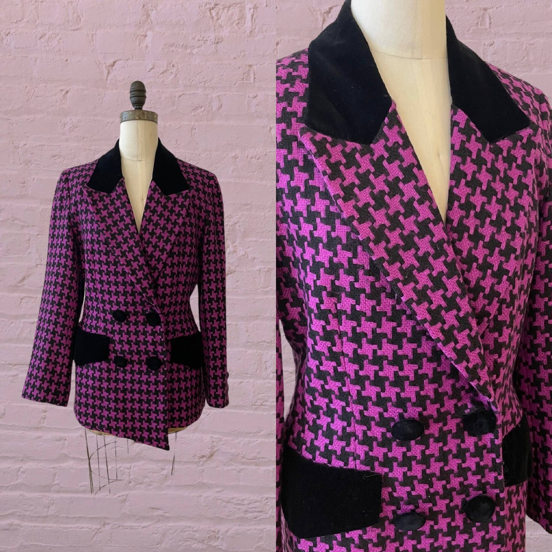 Vintage Lillie Rubin Hahnentritt-Blazer von LesFemmesVintageNYC